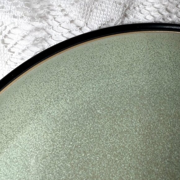 DENBY-LANGLEY Energy Dinner/Salad Plate - Celadon Green & Dark Charcoal, England - Picture 2 of 4
